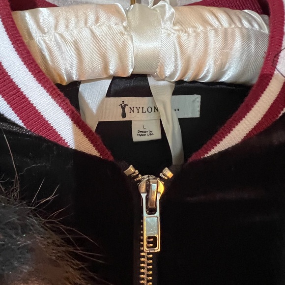 Sequin Bomber Jacket with Fur Accents - Picture 10 of 16